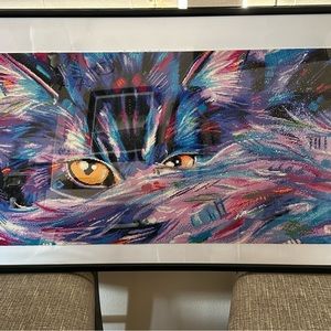 Sneaky cat diamond art, framed